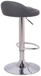 Lamboro Sofia Breakfast Bar Stool, Chrome Stem, Height Adjustable Swivel Gas Lift, Home Bar & Kitchen Faux-Leather Barstool, Charcoal Grey - thumbnail 4