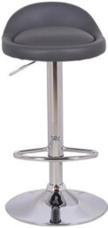 Lamboro Sofia Breakfast Bar Stool, Chrome Stem, Height Adjustable Swivel Gas Lift, Home Bar & Kitchen Faux-Leather Barstool, Charcoal Grey - thumbnail 3