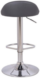 Lamboro Sofia Breakfast Bar Stool, Chrome Stem, Height Adjustable Swivel Gas Lift, Home Bar & Kitchen Faux-Leather Barstool, Charcoal Grey - thumbnail 5