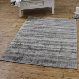 Silver Handmade , Luxurious , Modern , Plain Easy To Clean Viscose Rug For Living Room, Bedroom - 200Cm X 290Cm - thumbnail 6