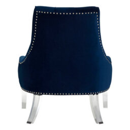 Orsina Button Tufted Blue Velvet Accent Chair, Contemporary Chair With Acrylic Legs, Blue Chair For Living Room - thumbnail 2