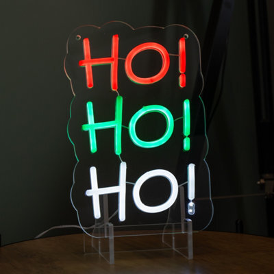 Samuel Alexander 29Cm Light Up Hanging Or Freestanding Christmas Ho Ho Ho Neon Sign - image 1