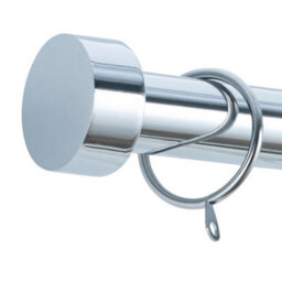 A.unique Home Stud End Metal Extendable Curtain Pole With Rings And Fittings (25/28mm) - Nickel, 180Cm - 340Cm Approx - thumbnail 2