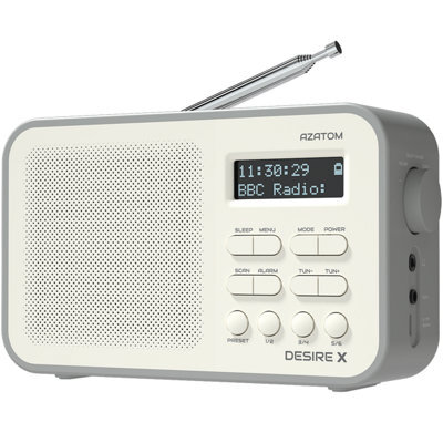Azatom Desire X Dab / Dab+ Radio Mains & Battery, Bluetooth, Alarms, Fast Presets (Grey) - image 1