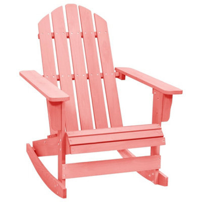 Walplus Garden Adirondack Rocking Chair Solid Fir Wood Pink - image 1
