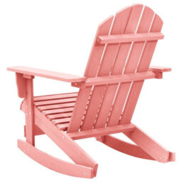 Walplus Garden Adirondack Rocking Chair Solid Fir Wood Pink - thumbnail 4