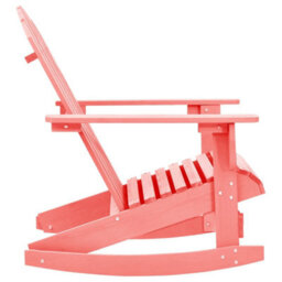 Walplus Garden Adirondack Rocking Chair Solid Fir Wood Pink - thumbnail 3