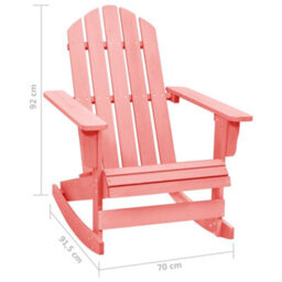 Walplus Garden Adirondack Rocking Chair Solid Fir Wood Pink - thumbnail 6