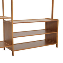 Bamboo Clothes Rail Rack Garment Hanging Stand Corner Open Wardrobe - thumbnail 5