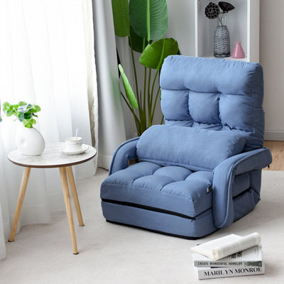 Costway 2 In 1 Folding Lazy Sofa Lounger Floor Gaming Armchair Bed Recliner Adjustable - image 1