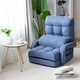 Costway 2 In 1 Folding Lazy Sofa Lounger Floor Gaming Armchair Bed Recliner Adjustable - thumbnail 1