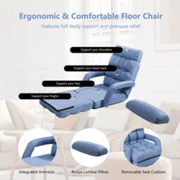 Costway 2 In 1 Folding Lazy Sofa Lounger Floor Gaming Armchair Bed Recliner Adjustable - thumbnail 7