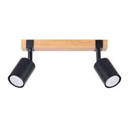 Sollux Lighting Fager Steel/natural Wood Black 2 Lights Scandinavian Ceiling Lamps - thumbnail 1