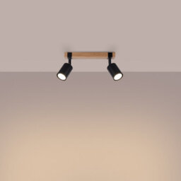 Sollux Lighting Fager Steel/natural Wood Black 2 Lights Scandinavian Ceiling Lamps - thumbnail 2
