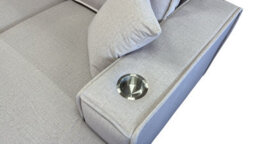 U Shape Storage Sofa Bed Beige (Full Back) - thumbnail 4