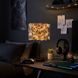 Happy Homewares Gaming Themed Cotton Fabric Modern Lamp Shade In Black And Neon Green - thumbnail 6