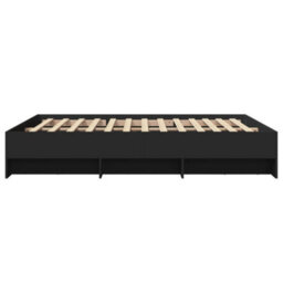 Berkfield Bed Frame Without Mattress Black 150X200 Cm King Size Engineered Wood - thumbnail 6