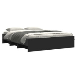 Berkfield Bed Frame Without Mattress Black 150X200 Cm King Size Engineered Wood - thumbnail 3