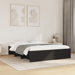 Berkfield Bed Frame Without Mattress Black 150X200 Cm King Size Engineered Wood - thumbnail 1