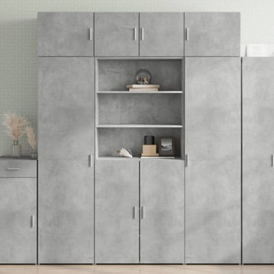 Berkfield Storage Cabinet Concrete Grey 80X42.5X225 Cm Engineered Wood - image 1