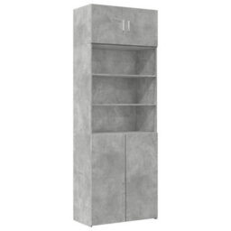 Berkfield Storage Cabinet Concrete Grey 80X42.5X225 Cm Engineered Wood - thumbnail 2