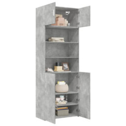 Berkfield Storage Cabinet Concrete Grey 80X42.5X225 Cm Engineered Wood - thumbnail 3