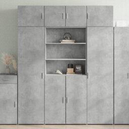 Berkfield Storage Cabinet Concrete Grey 80X42.5X225 Cm Engineered Wood - thumbnail 1