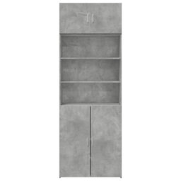 Berkfield Storage Cabinet Concrete Grey 80X42.5X225 Cm Engineered Wood - thumbnail 4