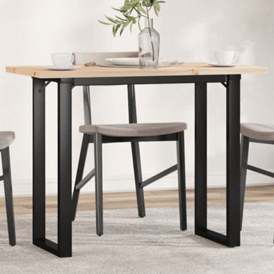 Berkfield Dining Table O-Frame 100X50X75.5 Cm Solid Wood Pine And Steel - image 1