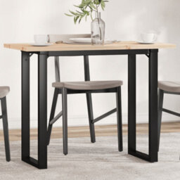 Berkfield Dining Table O-Frame 100X50X75.5 Cm Solid Wood Pine And Steel