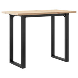 Berkfield Dining Table O-Frame 100X50X75.5 Cm Solid Wood Pine And Steel - thumbnail 2