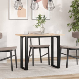 Berkfield Dining Table O-Frame 100X50X75.5 Cm Solid Wood Pine And Steel - thumbnail 3
