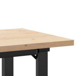 Berkfield Dining Table O-Frame 100X50X75.5 Cm Solid Wood Pine And Steel - thumbnail 7