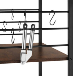 Tectake Drinks Trolley Rugby - 3 Shelves, 4 Castors With Parking Brake - Industrial Wood Dark, Rustic - thumbnail 4