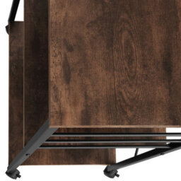 Tectake Drinks Trolley Rugby - 3 Shelves, 4 Castors With Parking Brake - Industrial Wood Dark, Rustic - thumbnail 6