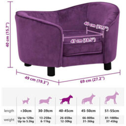 Berkfield Sturdy Dog Sofa Burgundy 69X49X40 Cm Plush - thumbnail 9