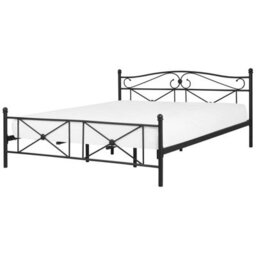 Beliani Bed Metal Rodez 180 X 200 Cm (Eu Super King) Black - thumbnail 1
