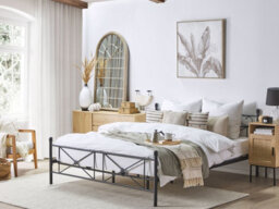 Beliani Bed Metal Rodez 180 X 200 Cm (Eu Super King) Black - thumbnail 2