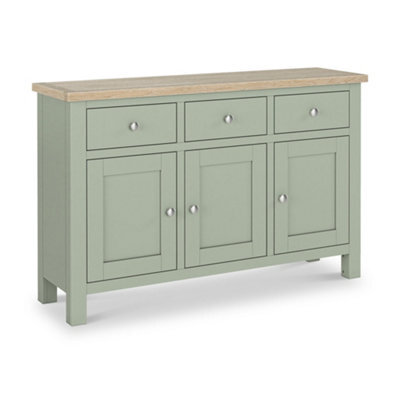 Farro Sage Large Sideboard With Washed Oak Top - Fully Assembled - By Roseland Furniture - image 1