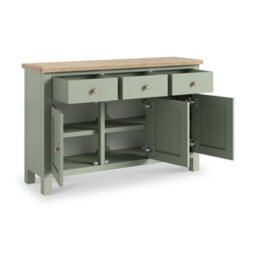 Farro Sage Large Sideboard With Washed Oak Top - Fully Assembled - By Roseland Furniture - thumbnail 6