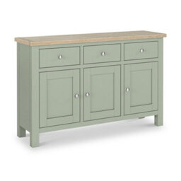 Farro Sage Large Sideboard With Washed Oak Top - Fully Assembled - By Roseland Furniture