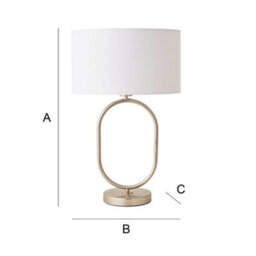 Valuelights Antonia White Fabric Drum Lamp Shade Brushed Chrome Oval Table Lamp - thumbnail 6