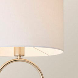 Valuelights Antonia White Fabric Drum Lamp Shade Brushed Chrome Oval Table Lamp - thumbnail 4