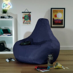 Icon Dalton High Back Adult Gaming Indoor Outdoor Bean Bag Chair, Navy - thumbnail 2