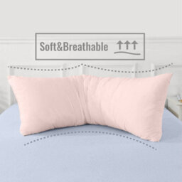 "Bolster Pillowcase - Cotton Blend Cover, Fits Duck Feather Bolster Pillows (Double, 4Ft 6"", Light Blue)" - thumbnail 4