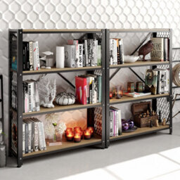 Decorotika Shenna 3-Tier Bookcase Shelving Unit  (White And Black Marble Effect) - thumbnail 3