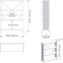 Decorotika Shenna 3-Tier Bookcase Shelving Unit  (White And Black Marble Effect) - thumbnail 4