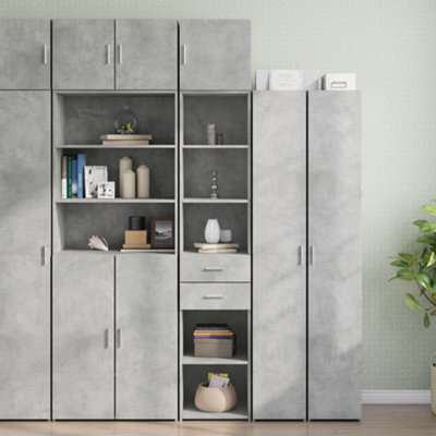 Berkfield Slim Storage Cabinet Concrete Grey 40X42.5X225 Cm Engineered Wood - image 1