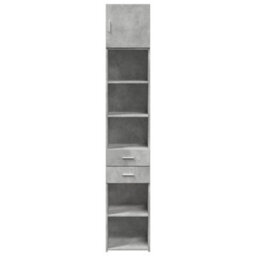Berkfield Slim Storage Cabinet Concrete Grey 40X42.5X225 Cm Engineered Wood - thumbnail 4
