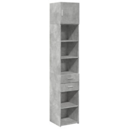 Berkfield Slim Storage Cabinet Concrete Grey 40X42.5X225 Cm Engineered Wood - thumbnail 2